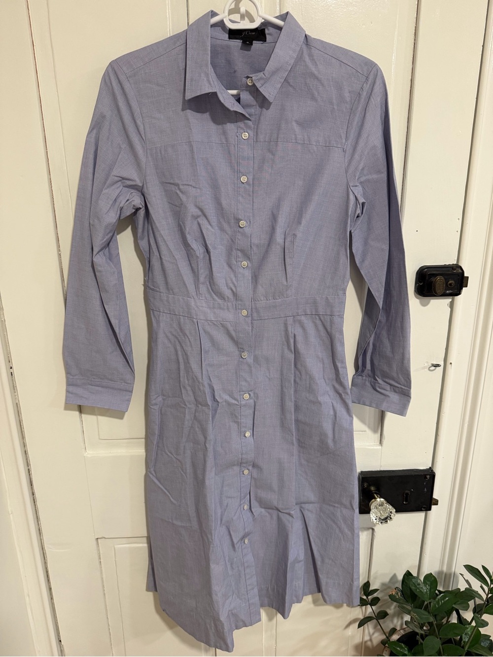 J. Crew Light Blue Button-Front Long Sleeve Shirt Dress